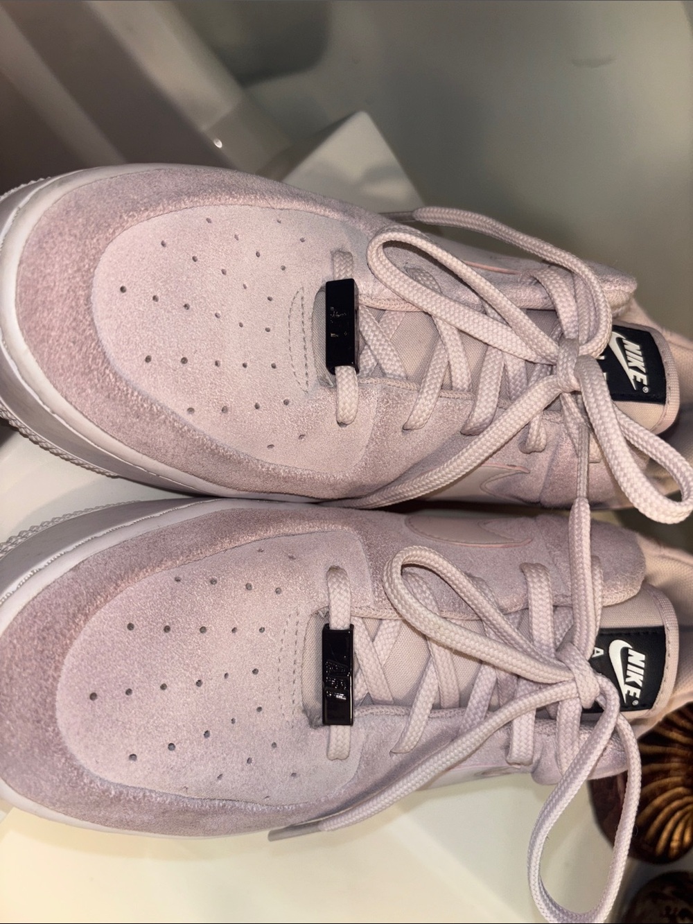 Nike Air Force 1 Low Suede Sneakers - Pale Pink - Picture 3 of 13